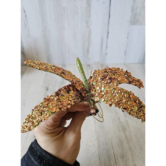 St Nicholas square dragonfly clip ornament copper insect glitter unique Xmas tre - Picture 8 of 8